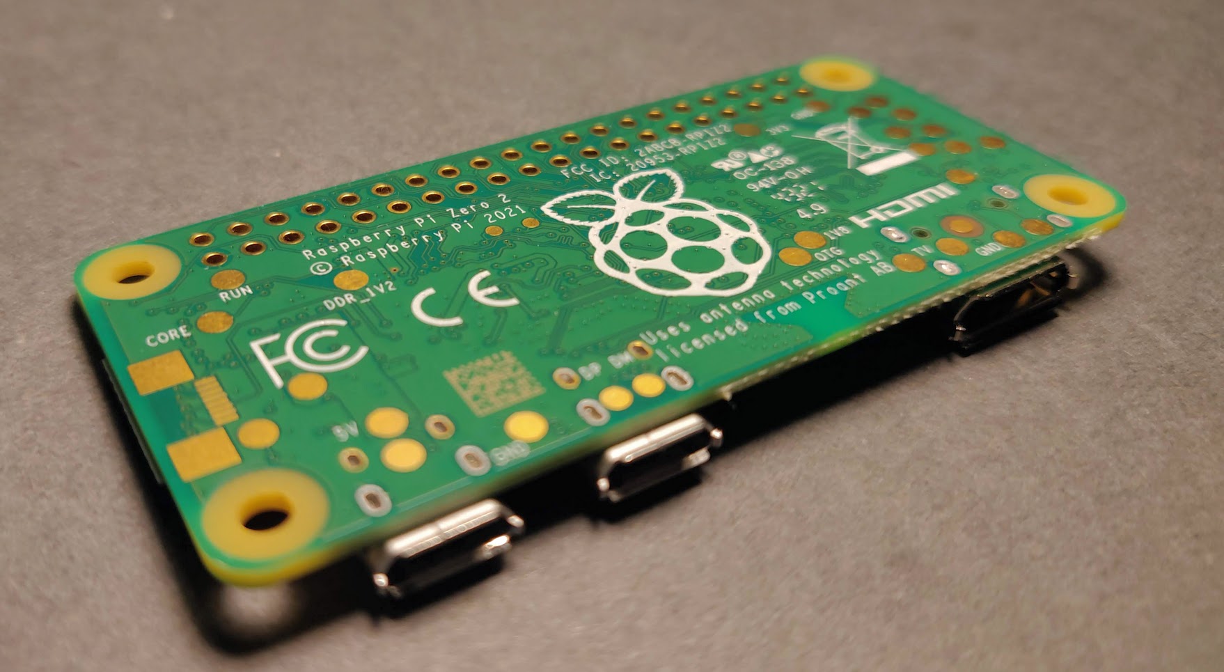 image of the pi zero 2 w from the back